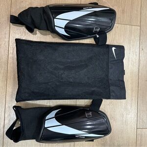 Nike Black and White Youth Shin Guards with Nike Carry Pouch